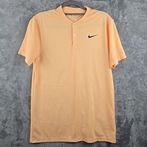 Nike Dri Fit Victory Blade Collar Polo Mens Small Orange Golf Tennis Wicking